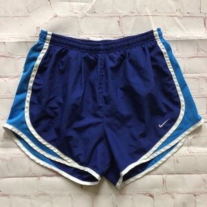 Nike Dri-Fit Blue and White Running Athletic Shorts - Size Small